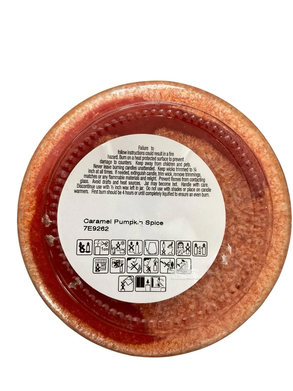 MIA BELLA’S Caramel Pumpkin Spice Scented Palm Wax Candle NWOT
